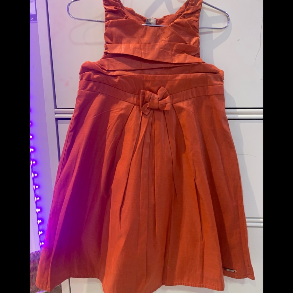 Burberry girls dress size 4(102) red orange colour